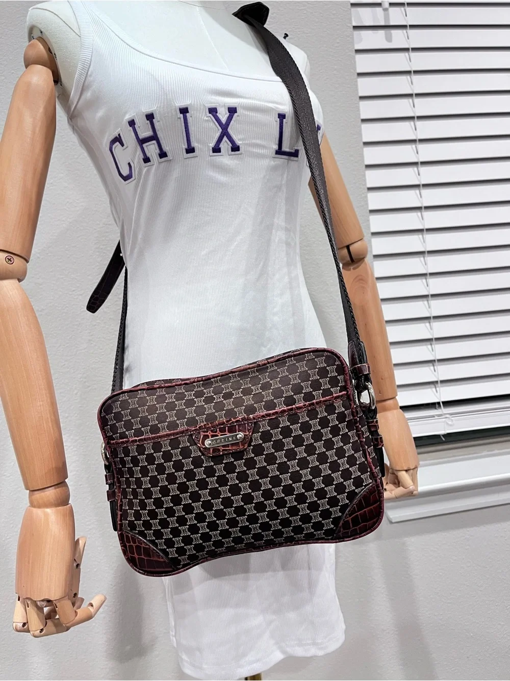 CELINE MACADAM VINTAGE UNISEX CROSSBODY BAG